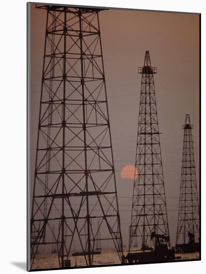 Venezuela Oil Rigs-Art Rickerby-Mounted Photographic Print