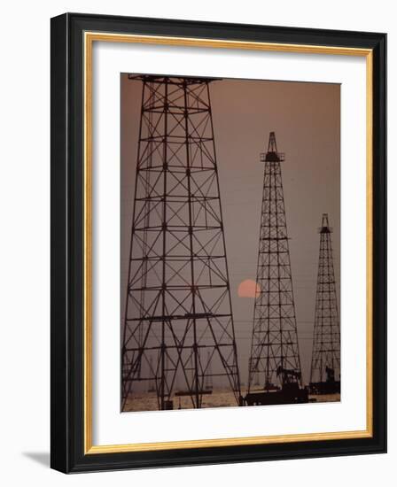 Venezuela Oil Rigs-Art Rickerby-Framed Photographic Print