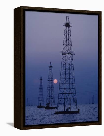 Venezuela Oil Rigs-Art Rickerby-Framed Premier Image Canvas