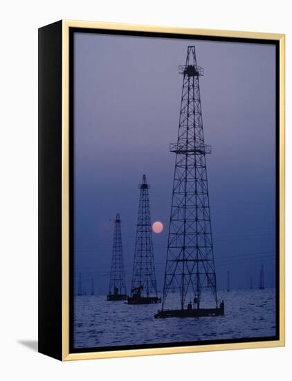 Venezuela Oil Rigs-Art Rickerby-Framed Premier Image Canvas