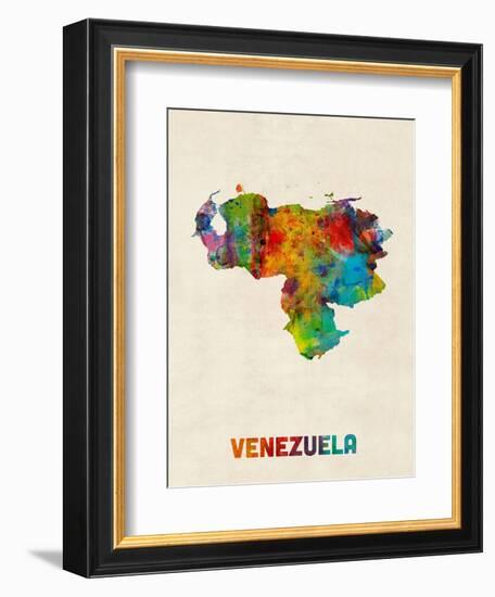 Venezuela Watercolor Map-Michael Tompsett-Framed Art Print