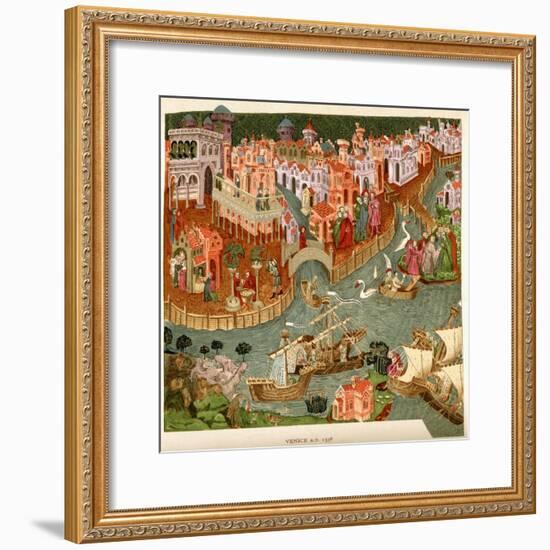 Venice, 1338, after a Manuscript in the Bodleian Library, from 'A Short History of the English…-null-Framed Giclee Print