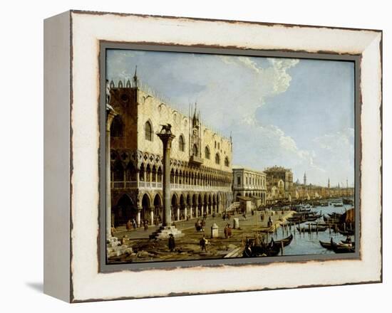 Venice: a View of the Doge's Palace and the Riva Degli Schiavoni from the Piazzetta-Canaletto-Framed Premier Image Canvas