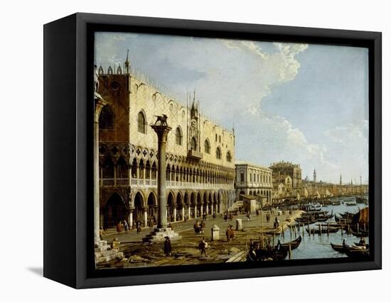 Venice: a View of the Doge's Palace and the Riva Degli Schiavoni from the Piazzetta-Canaletto-Framed Premier Image Canvas