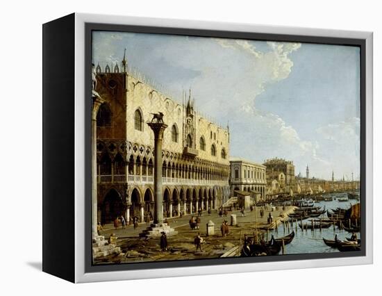 Venice: a View of the Doge's Palace and the Riva Degli Schiavoni from the Piazzetta-Canaletto-Framed Premier Image Canvas