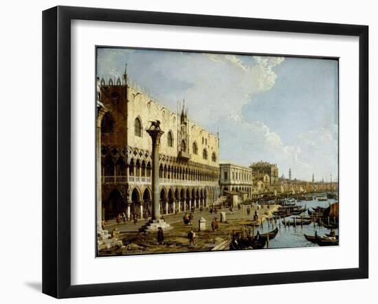 Venice: a View of the Doge's Palace and the Riva Degli Schiavoni from the Piazzetta-Canaletto-Framed Giclee Print