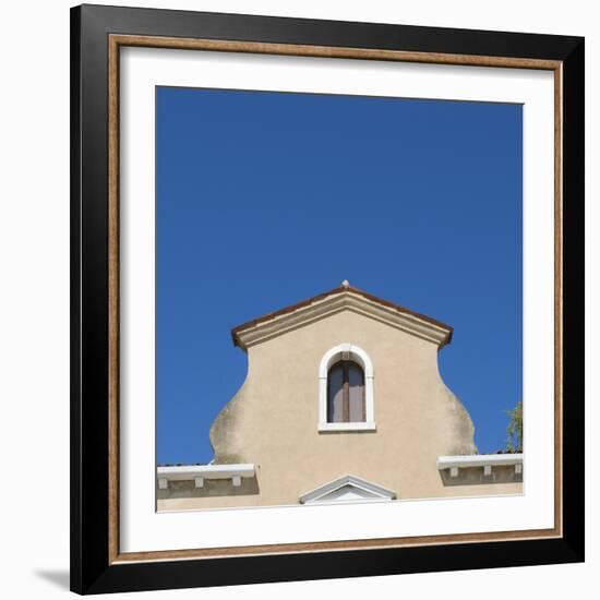 Venice Architectural Detail of Tiled Roof with Arched Window-Mike Burton-Framed Photographic Print