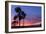 Venice Beach, CA, USA: Evening Sky Over Pacific Ocean, Santa Monica Mts & Pier With Palm Trees-Axel Brunst-Framed Photographic Print