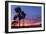 Venice Beach, CA, USA: Evening Sky Over Pacific Ocean, Santa Monica Mts & Pier With Palm Trees-Axel Brunst-Framed Photographic Print