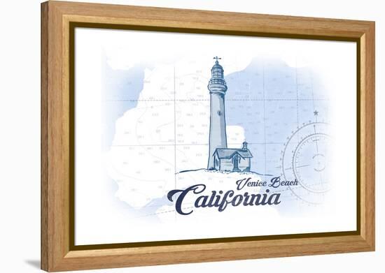 Venice Beach, California - Lighthouse - Blue - Coastal Icon-Lantern Press-Framed Stretched Canvas