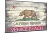 Venice Beach, California - State Flag - Barnwood Painting-Lantern Press-Mounted Art Print