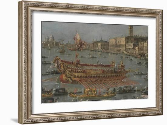 Venice Bucintoro Festival Bacino di S. Marco Bucintoro, Doge's State Barge, Ascension Day, 1780-93-Francesco Guardi-Framed Giclee Print