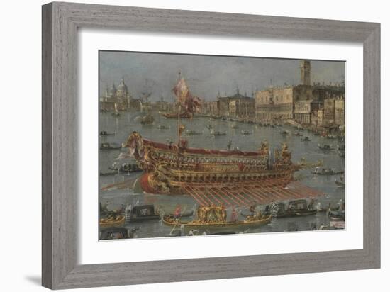 Venice Bucintoro Festival Bacino di S. Marco Bucintoro, Doge's State Barge, Ascension Day, 1780-93-Francesco Guardi-Framed Giclee Print