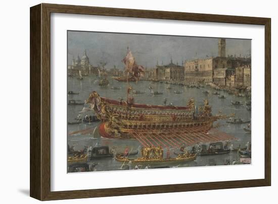 Venice Bucintoro Festival Bacino di S. Marco Bucintoro, Doge's State Barge, Ascension Day, 1780-93-Francesco Guardi-Framed Giclee Print