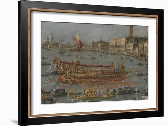 Venice Bucintoro Festival Bacino di S. Marco Bucintoro, Doge's State Barge, Ascension Day, 1780-93-Francesco Guardi-Framed Giclee Print