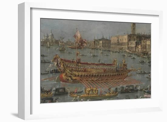 Venice Bucintoro Festival Bacino di S. Marco Bucintoro, Doge's State Barge, Ascension Day, 1780-93-Francesco Guardi-Framed Giclee Print