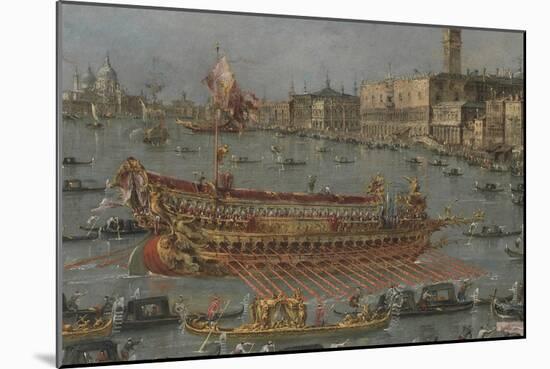 Venice Bucintoro Festival Bacino di S. Marco Bucintoro, Doge's State Barge, Ascension Day, 1780-93-Francesco Guardi-Mounted Giclee Print