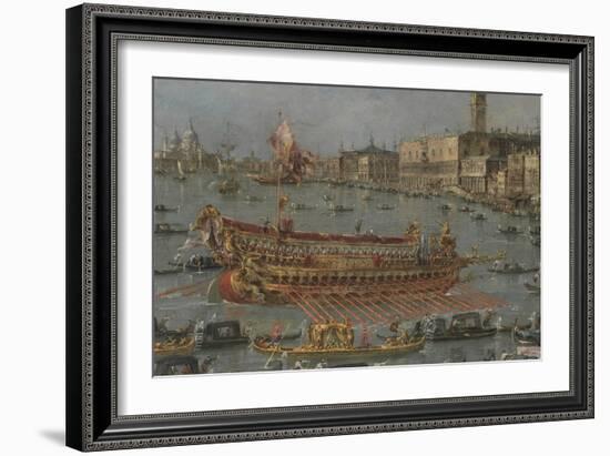 Venice Bucintoro Festival Bacino di S. Marco Bucintoro, Doge's State Barge, Ascension Day, 1780-93-Francesco Guardi-Framed Giclee Print