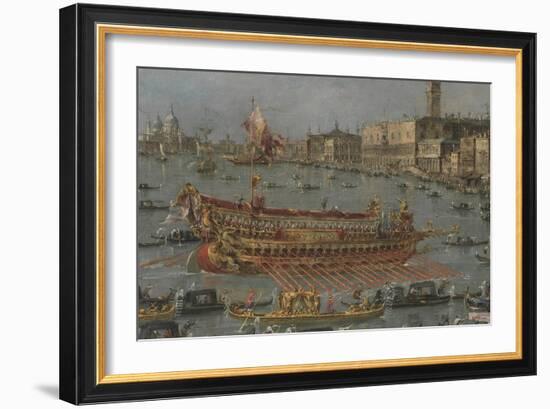 Venice Bucintoro Festival Bacino di S. Marco Bucintoro, Doge's State Barge, Ascension Day, 1780-93-Francesco Guardi-Framed Giclee Print