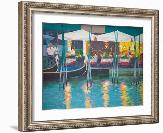 Venice Café (Oil on Board)-William Ireland-Framed Giclee Print