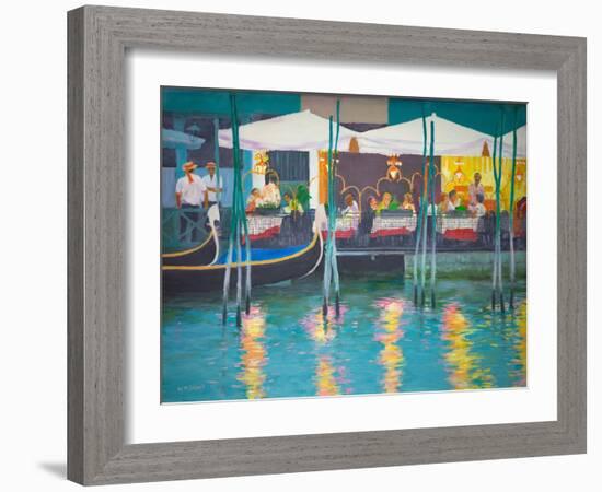 Venice Café (Oil on Board)-William Ireland-Framed Giclee Print