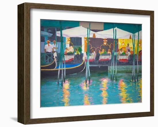 Venice Café (Oil on Board)-William Ireland-Framed Giclee Print