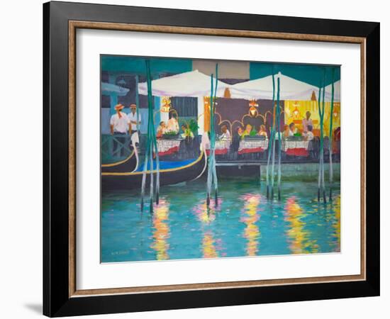 Venice Café (Oil on Board)-William Ireland-Framed Giclee Print