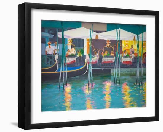 Venice Café (Oil on Board)-William Ireland-Framed Giclee Print