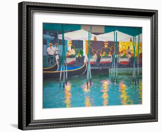 Venice Café (Oil on Board)-William Ireland-Framed Giclee Print