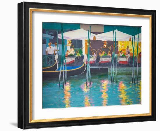 Venice Café (Oil on Board)-William Ireland-Framed Giclee Print