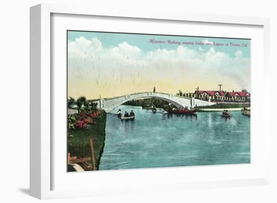 Venice, California - Miniature Railway Crossing Lagoon Bridge-Lantern Press-Framed Art Print