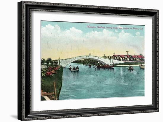 Venice, California - Miniature Railway Crossing Lagoon Bridge-Lantern Press-Framed Art Print