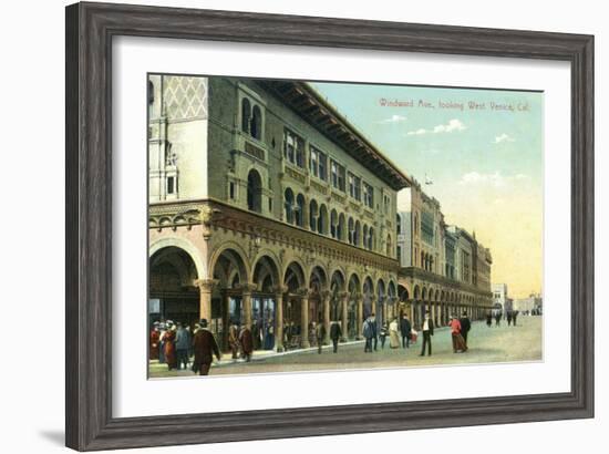 Venice, California - Western View Down Windward Avenue-Lantern Press-Framed Art Print