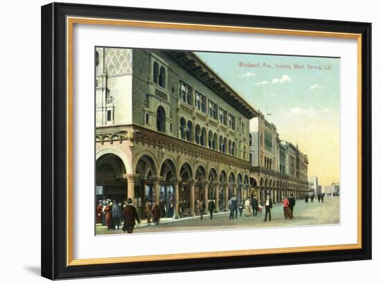 Venice, California - Western View Down Windward Avenue-Lantern Press-Framed Art Print