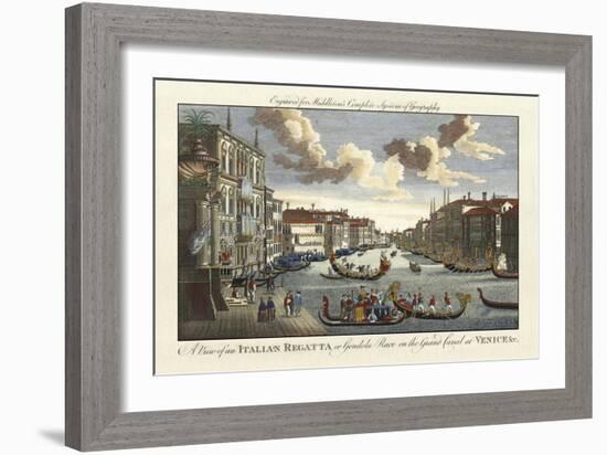 Venice Canal and Gondola Race-Charles Theodore Middleton-Framed Art Print