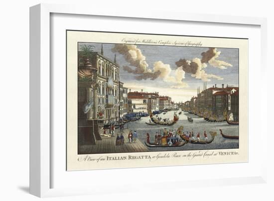 Venice Canal and Gondola Race-Charles Theodore Middleton-Framed Art Print