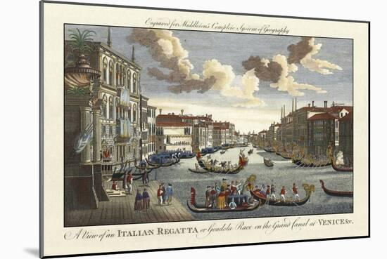 Venice Canal and Gondola Race-Charles Theodore Middleton-Mounted Art Print