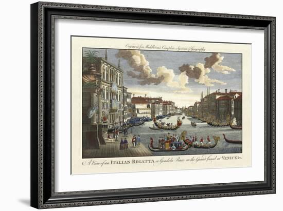 Venice Canal and Gondola Race-Charles Theodore Middleton-Framed Art Print