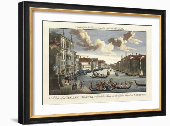 Venice Canal and Gondola Race-Charles Theodore Middleton-Framed Art Print