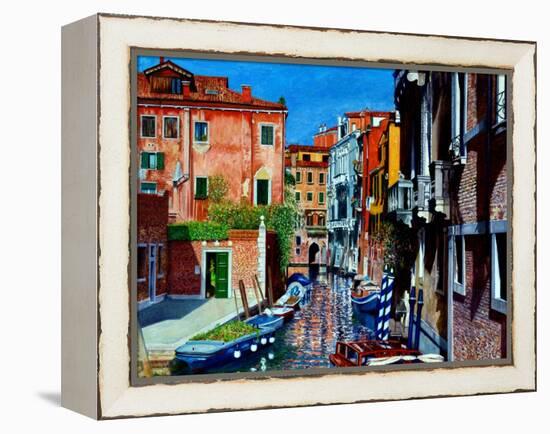 Venice Canal, Dorsoduro, August 2016-Anthony Butera-Framed Premier Image Canvas