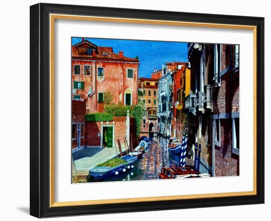 Venice Canal, Dorsoduro, August 2016-Anthony Butera-Framed Giclee Print