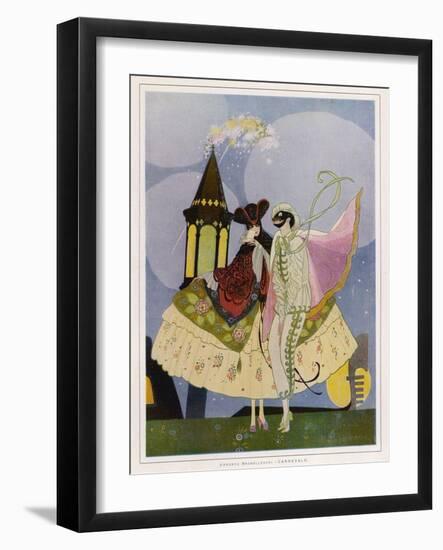 Venice, Carnival Characters-Umberto Brunelleschi-Framed Art Print