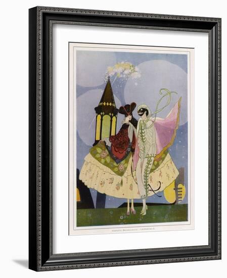 Venice, Carnival Characters-Umberto Brunelleschi-Framed Art Print