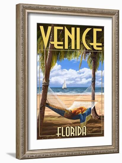 Venice, Florida - Palms and Hammock-Lantern Press-Framed Art Print