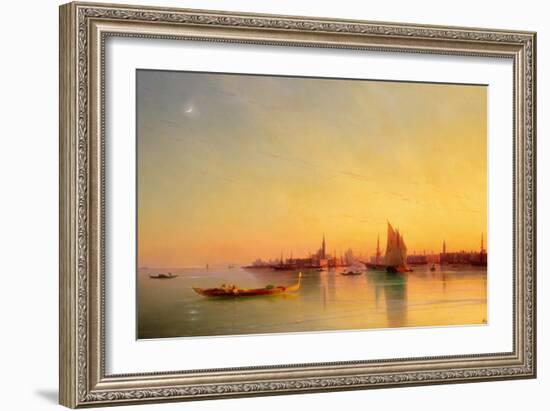 Venice from the Lagoon at Sunset-Ivan Konstantinovich Aivazovsky-Framed Giclee Print