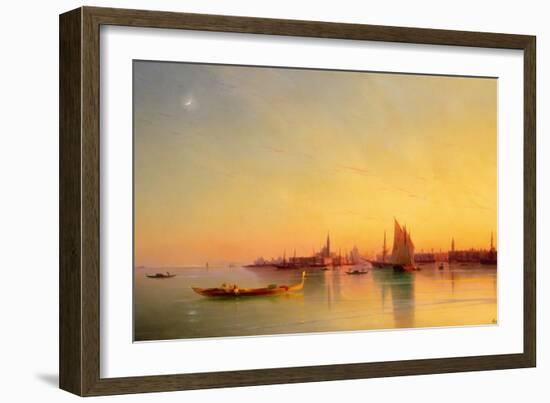 Venice from the Lagoon at Sunset-Ivan Konstantinovich Aivazovsky-Framed Giclee Print