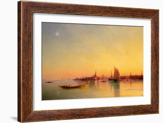 Venice from the Lagoon at Sunset-Ivan Konstantinovich Aivazovsky-Framed Giclee Print