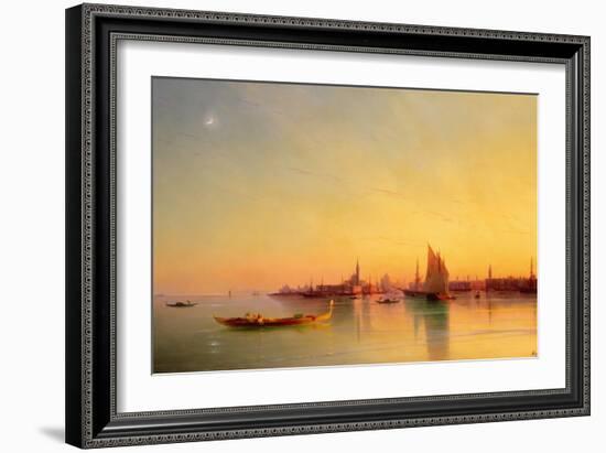 Venice from the Lagoon at Sunset-Ivan Konstantinovich Aivazovsky-Framed Giclee Print