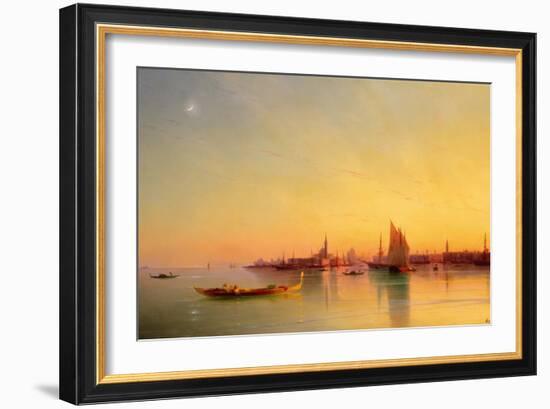 Venice from the Lagoon at Sunset-Ivan Konstantinovich Aivazovsky-Framed Giclee Print