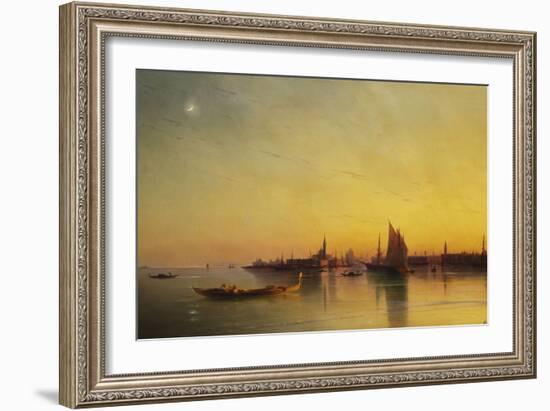 Venice from the Lagoon at Sunset-Ivan Konstantinovich Aivazovsky-Framed Giclee Print